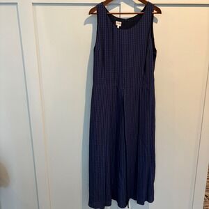 Armani Collezioni Dress Womens 16 Blue Jacquard Midi Fit & Flare Pockets Formal